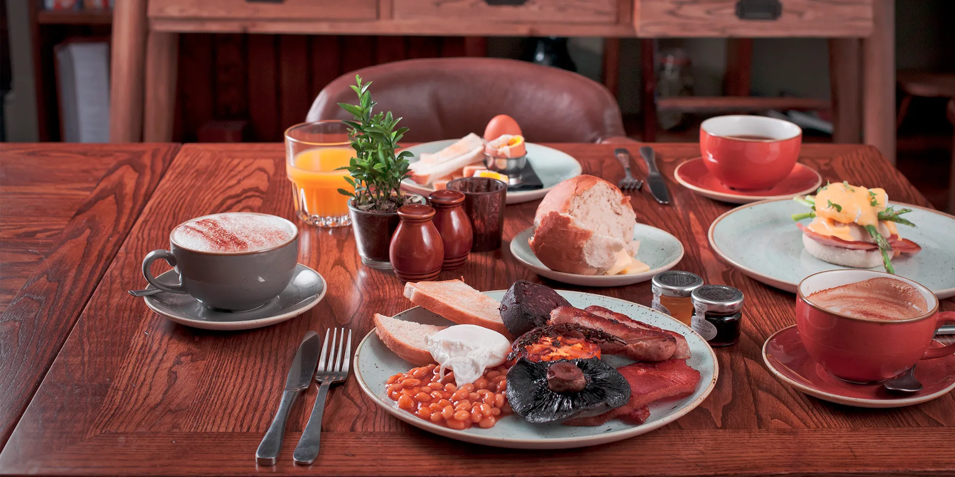 A full Cooked Breakfast from the [name]’s Breakfast menu
